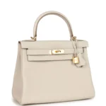 Hermes Kelly Retourne 28 Craie Togo Gold Hardware - Image 2
