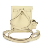 Hermes Mini Kelly Jump Backpack Jaune Milton Swift Palladium Hardware - Image 4