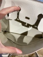 Herm&egrave;s Birkin 25-35 Craie Cream White Togo Leather Custom - Image 7