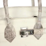 Hermes Birkin 25 Himalaya Niloticus Crocodile Palladium Hardware - Image 7