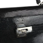 Hermes Kelly Retourne 35 Black Varanus Niloticus Lizard Palladium Hardware - Image 7
