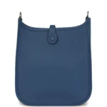 Hermes Evelyne TPM Bleu Tie Clemence Palladium Hardware - Image 4