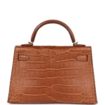 Hermes Kelly Sellier 20 Gold Matte Alligator Gold Hardware - Image 4