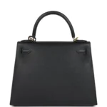 Hermes Kelly Sellier 28 Black Epsom Gold Hardware - Image 5