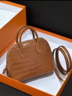 Bolide Mini 18CM Matte crocodile leather brown - Image 2