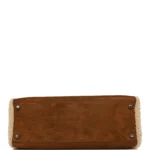 Hermes Teddy Kelly 35 Shearling and Ebene Barenia Palladium Hardware - Image 6