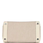 Hermes Birkin 25 Nata Swift and Ecru-Beige Toile H Canvas Palladium Hardware - Image 6