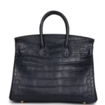 Hermes Birkin 25 Bleu Indigo Matte Alligator Gold Hardware - Image 4