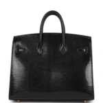 Hermes Birkin Sellier 20 Black Varanus Niloticus Lizard Gold Hardware - Image 4