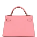 Hermes Kelly Sellier 20 Rose Confetti Epsom Palladium Hardware - Image 4
