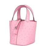 Hermes Micro Picotin Lock 14 Bubblegum Ostrich Palladium Hardware - Image 5