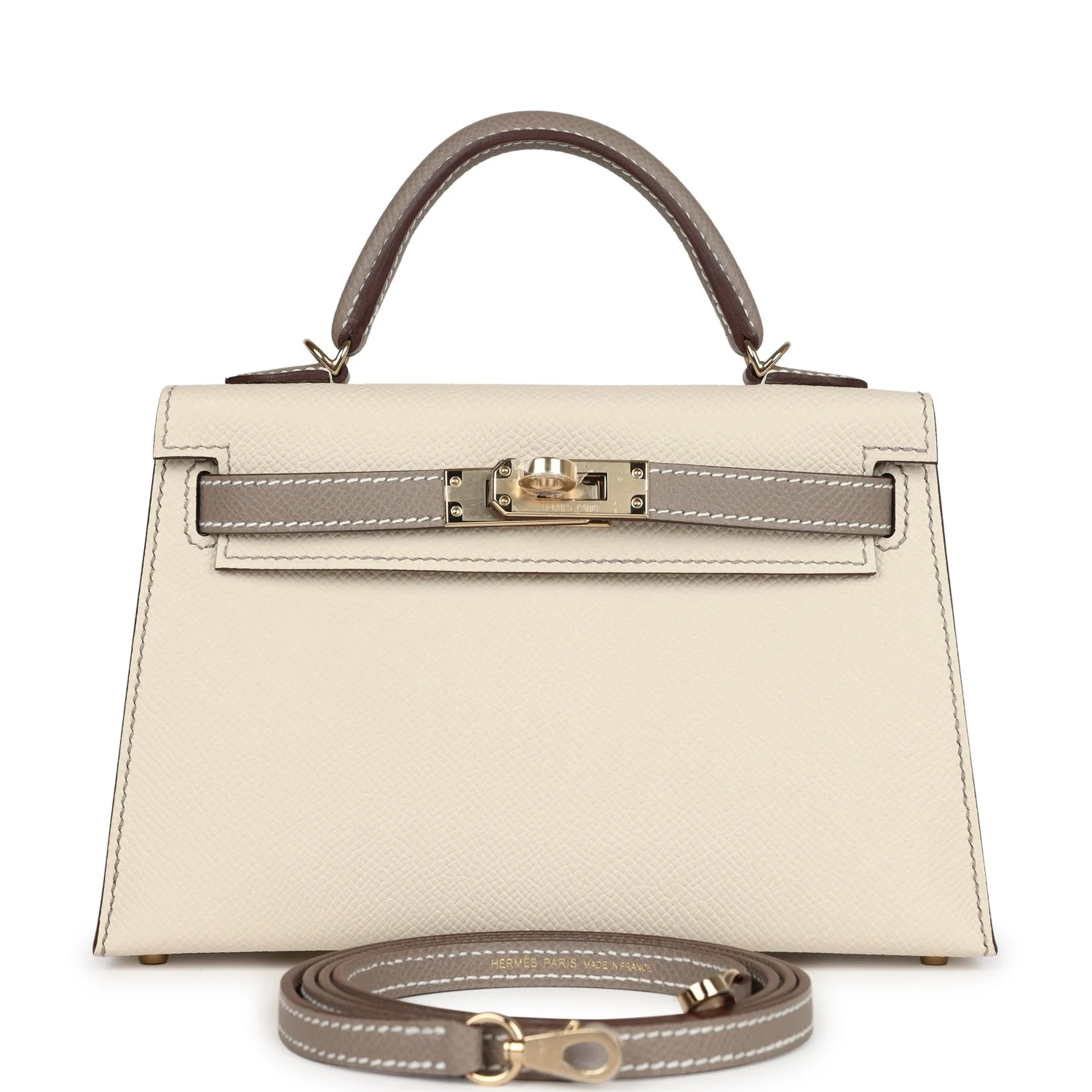 EAB66BD7-D972-3976-1C18-19CB850C6553.webp Hermes Special Order (HSS) Kelly Sellier 20 Craie and Gris Asphalte Epsom Permabrass Hardware - Image 1