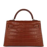 Hermes Kelly Sellier 20 Fauve Matte Alligator Barenia Palladium Hardware - Image 4