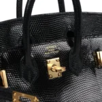 Hermes Birkin Sellier 20 Black Varanus Niloticus Lizard Gold Hardware - Image 7