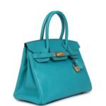 Hermes Birkin 30 Bleu Paon Epsom Gold Hardware - Image 2