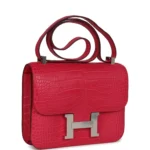 Hermes Constance 1-24 Rose Extreme Matte Alligator Palladium Hardware - Image 2