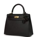 Hermes Kelly Sellier 25 Black Madame and Matte Alligator Touch Gold Hardware - Image 5