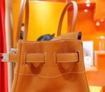 Hermes  Birkin platinum bag, golden brown color, Togo style fully hand-sewn silver buckle 29-42cm long customization - Image 7