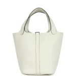 Hermes Picotin Lock 18 New White Clemence Palladium Hardware - Image 5