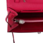 Hermes Kelly Wallet To Go Rose Mexico Chevre Palladium Hardware - Image 9