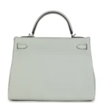 Hermes Kelly Retourne 32 Bleu Pale Clemence Palladium Hardware - Image 4