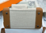HERM&Egrave;S Limited Edition Birkin Cargo 25-35 in Gold Swift leather and Canvas with Palladium hardware customization - Image 4