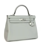 Hermes Kelly Retourne 32 Bleu Pale Clemence Palladium Hardware - Image 2