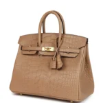 Hermes Birkin 25 Chai Matte Alligator Gold Hardware - Image 5