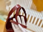 Hermes Piction Basket Bag - Persimmon Red - First Grade Nile Crocodile Skin - Matte Finish - Hand-stitched Velvet Thread - Gold Buckles - 18cm - Image 5