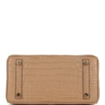 Hermes Birkin 25 Chai Matte Alligator Gold Hardware - Image 6