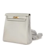 Hermes Kelly Ado II Backpack Gris Perle Evercolor Gold Hardware - Image 4