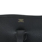Hermes Evelyne III PM Black Clemence Gold Hardware - Image 7