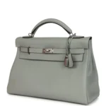 Hermes Kelly 42 Maxi Bleu Glacier Togo Palladium Hardware - Image 5