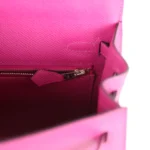 Hermes Kelly Sellier 25 Rose Pourpre Epsom Palladium Hardware - Image 9