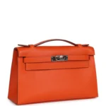 Hermes Kelly Pochette Feu Epsom Palladium Hardware - Image 2