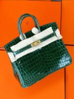 Herm&egrave;s Birkin 25-35 Emerald Bay Crocodile Leather - Image 10