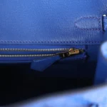 Hermes Birkin 25 Bleu Royal Matte Porosus Crocodile Gold Hardware - Image 9