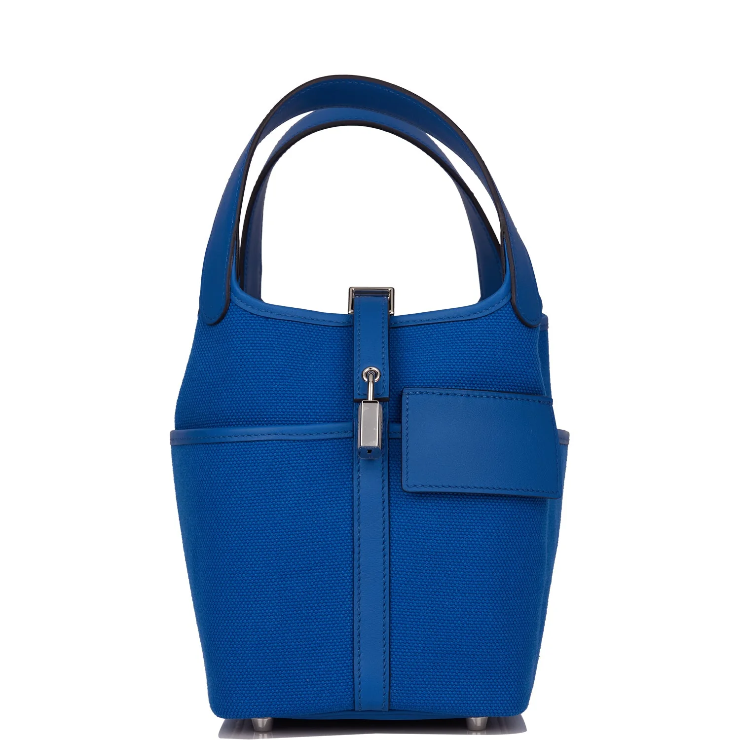 F57FDA68-3AA9-96BF-8C0B-AF66AA848216.webp Hermes Picotin Cargo 18 Bleu France Swift and Toile Canvas Palladium Hardware - Image 1
