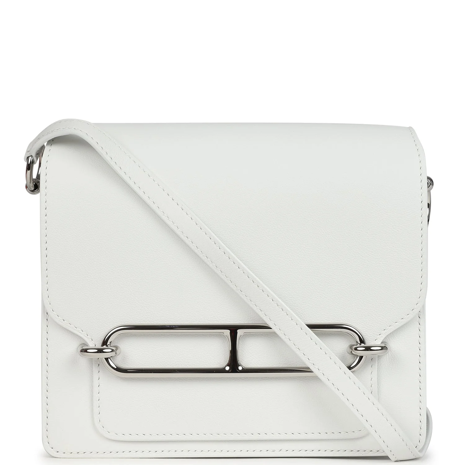 F5C94AC8-43F6-6625-611C-7AF836E9813D.webp Hermes Mini Roulis New White Evercolor Palladium Hardware - Image 1