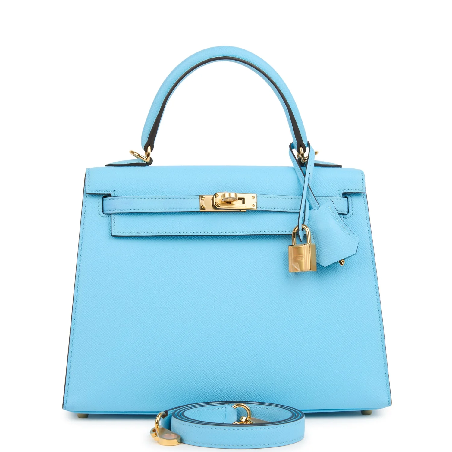 F60D100C-425E-640C-D594-90DB3235A1E4.webp Hermes Kelly Sellier 25 Celeste Epsom Gold Hardware - Image 1