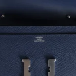 Hermes Constance Wallet To Go Bleu Navy Epsom Palladium Hardware - Image 7