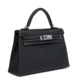Hermes Special Order (HSS) Kelly Sellier 20 Black Verso Chevre Palladium Hardware - Image 2