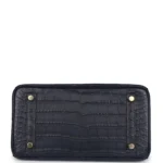 Hermes Birkin 25 Bleu Indigo Matte Alligator Gold Hardware - Image 6
