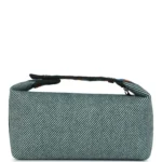 Hermes Bride-A-Brac Au Carre Case PM Vert Foret H Natte Canvas and Wool Palladium Hardware - Image 4