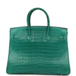 Hermes Birkin 35 Malachite Matte Porosus Crocodile Palladium Hardware - Image 4