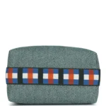 Hermes Bride-A-Brac Au Carre Case PM Vert Foret H Natte Canvas and Wool Palladium Hardware - Image 6