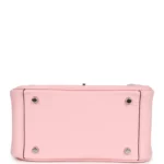 Hermes Mini Lindy Rose Sakura Swift Palladium Hardware - Image 7