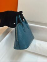 Bolide Mini 18CM Matte crocodile leather Duck Blue - Image 8