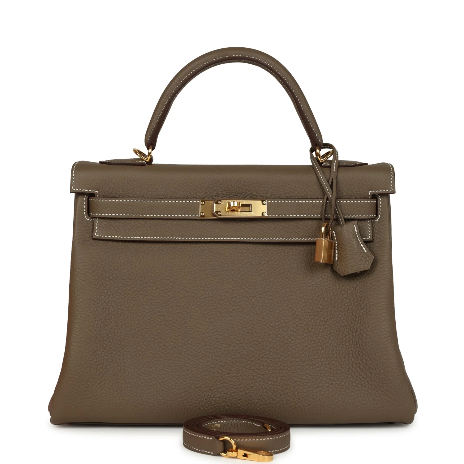 F9DFFA48-581C-11A9-0311-885D60E3A9BC.webp Hermes Kelly Retourne 32 Etoupe Togo Gold Hardware - Image 1