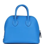 Hermes 1923 Bolide Mini Bleu France Evercolor Palladium Hardware - Image 4